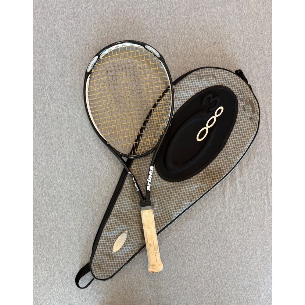 Prince O3 White Midplus Tennis Racquet 100 Head 4 Grip Titanium Tungsten Case
